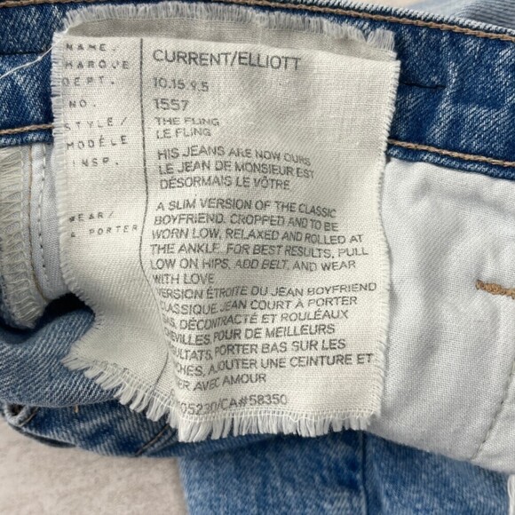 Current Elliott The Fling Women Size 26 Cotton Boyfriend Denim Straight Leg Jean - Picture 6 of 14
